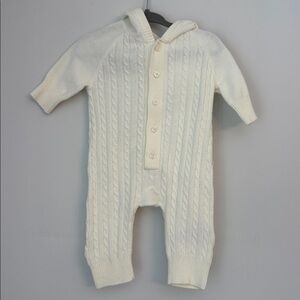 Baby GAP Cream Cable Knit Hooded Onesie